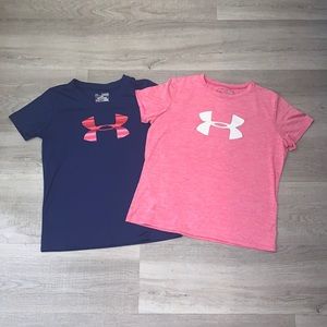 Girls Under Armour logo Athletic Tees